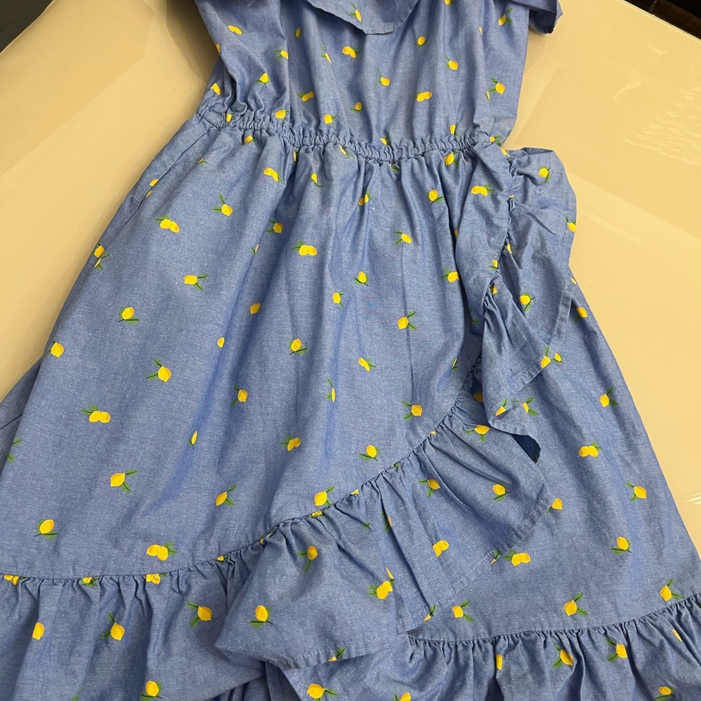 Janie and Jack Blue Dress with Yellow Floral Pattern